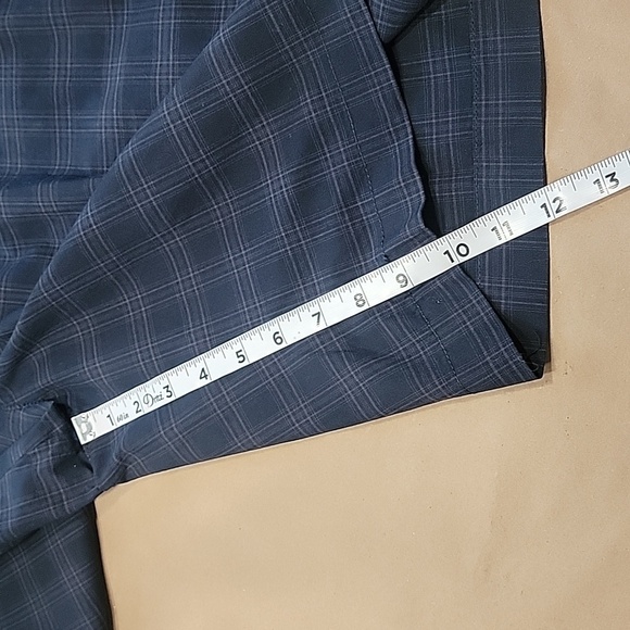 Van Heusen Size 42 Blue Plaid Modern Fit Flat Front Shorts, NEW - Picture 9 of 12